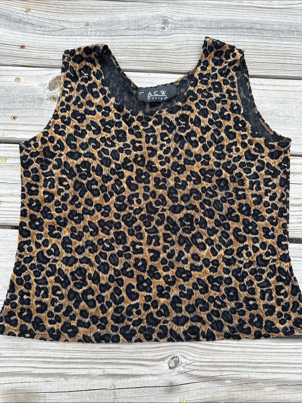 Leopard-Print Sleeveless Camisole in Brown